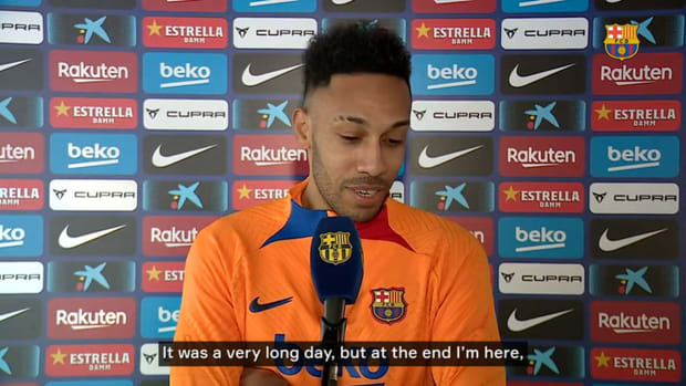 Aubameyang’s first words as Barça player